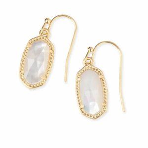 Kendra Scott Lee Gold Drop Earrings- Ivory Pearl